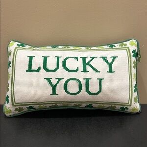 Needlepoint Pillow Talk 🍀 “Lucky You”